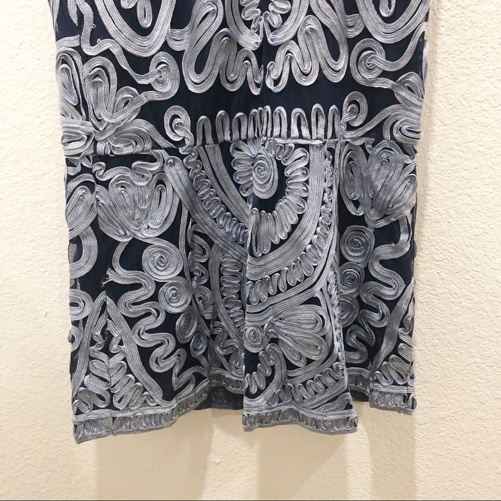 Nwot Js Collections Soutache Midi Dress Navy Sky - image 4